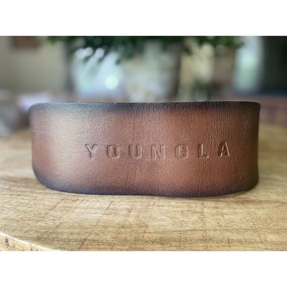 YOUNGLA Other - YOUNGLA Leather Weightlifting Belt MOG Logo Brown Gum Men’s Lifting Belt
